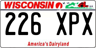 WI license plate 226XPX