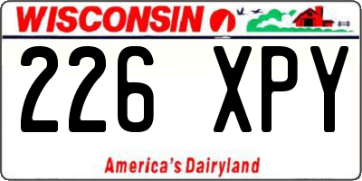 WI license plate 226XPY