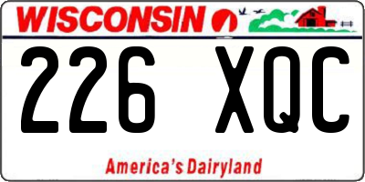 WI license plate 226XQC
