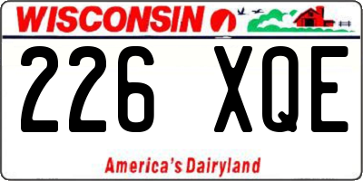WI license plate 226XQE