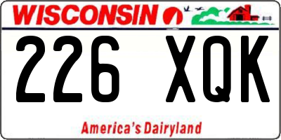 WI license plate 226XQK