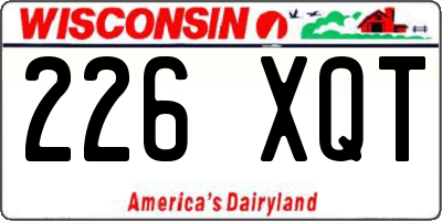 WI license plate 226XQT