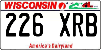 WI license plate 226XRB