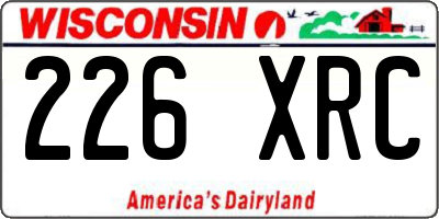 WI license plate 226XRC