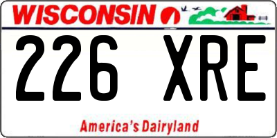 WI license plate 226XRE