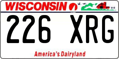 WI license plate 226XRG