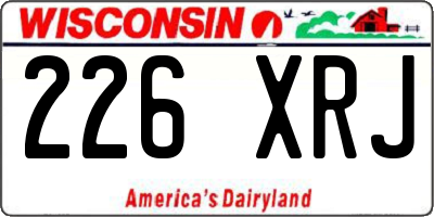 WI license plate 226XRJ