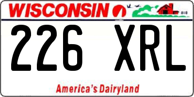 WI license plate 226XRL