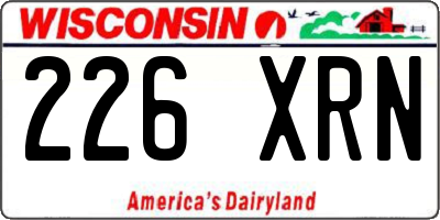WI license plate 226XRN