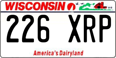 WI license plate 226XRP