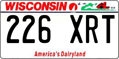 WI license plate 226XRT