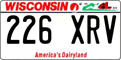 WI license plate 226XRV