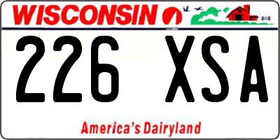 WI license plate 226XSA
