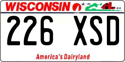 WI license plate 226XSD