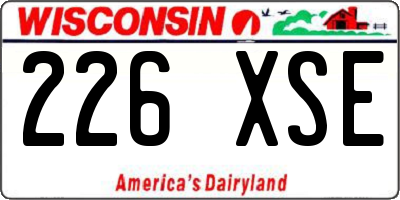 WI license plate 226XSE