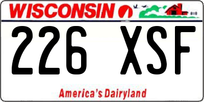 WI license plate 226XSF
