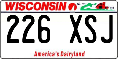 WI license plate 226XSJ