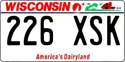 WI license plate 226XSK