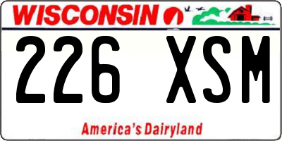 WI license plate 226XSM