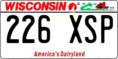 WI license plate 226XSP
