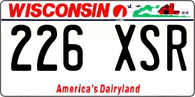 WI license plate 226XSR