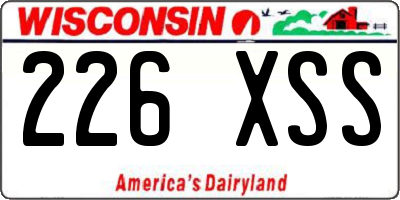 WI license plate 226XSS