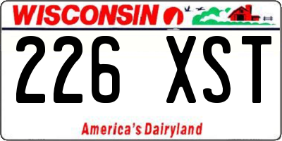 WI license plate 226XST