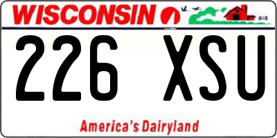 WI license plate 226XSU