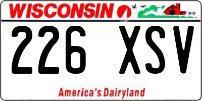 WI license plate 226XSV