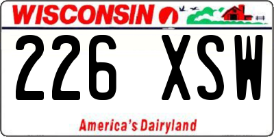 WI license plate 226XSW