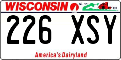 WI license plate 226XSY