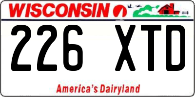 WI license plate 226XTD