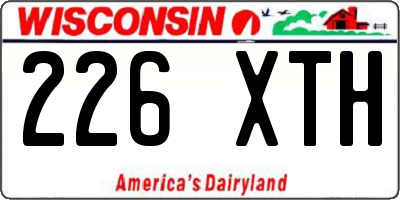 WI license plate 226XTH