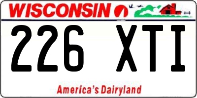 WI license plate 226XTI
