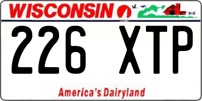 WI license plate 226XTP
