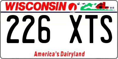 WI license plate 226XTS