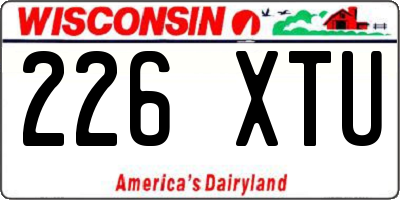 WI license plate 226XTU
