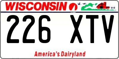 WI license plate 226XTV