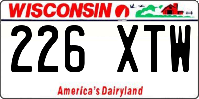 WI license plate 226XTW