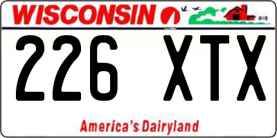 WI license plate 226XTX
