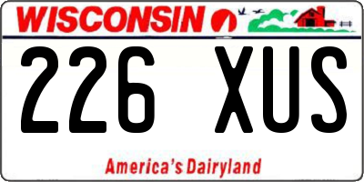 WI license plate 226XUS