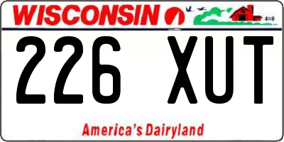 WI license plate 226XUT