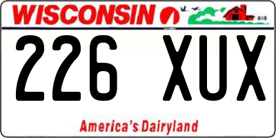 WI license plate 226XUX