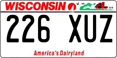 WI license plate 226XUZ