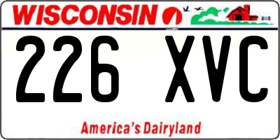 WI license plate 226XVC