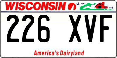 WI license plate 226XVF