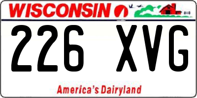 WI license plate 226XVG