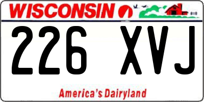 WI license plate 226XVJ