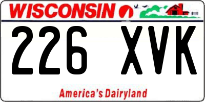 WI license plate 226XVK
