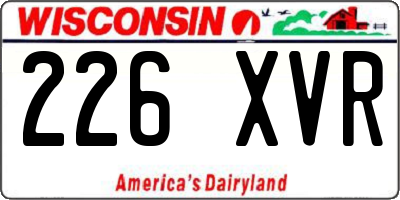WI license plate 226XVR